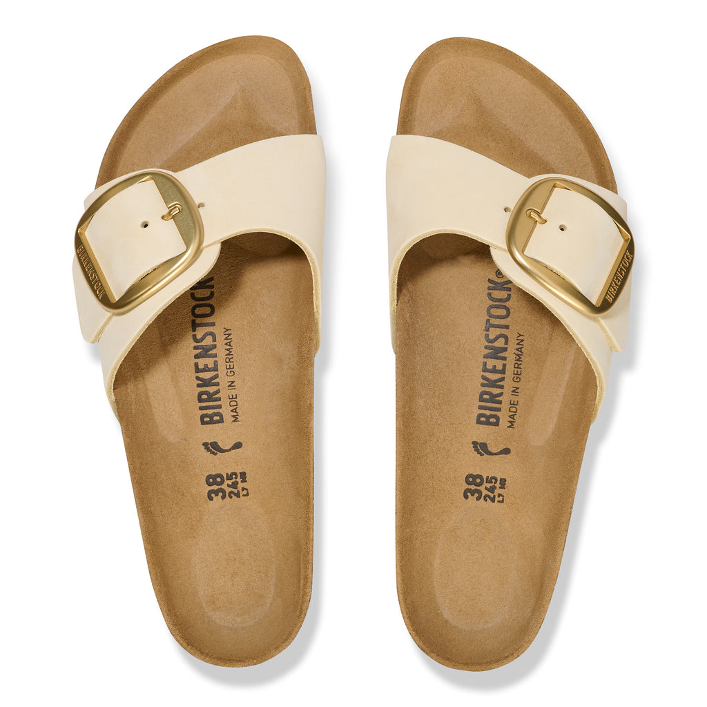  - ["Birkenstock","Ciabatte","Donna","Scarpe"] - Birkenstock Madrid Big Buckle Ecru Nubuck Leather - Lupis SRL