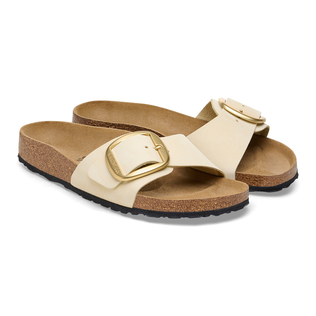  - ["Birkenstock","Ciabatte","Donna","Scarpe"] - Birkenstock Madrid Big Buckle Ecru Nubuck Leather - Lupis SRL