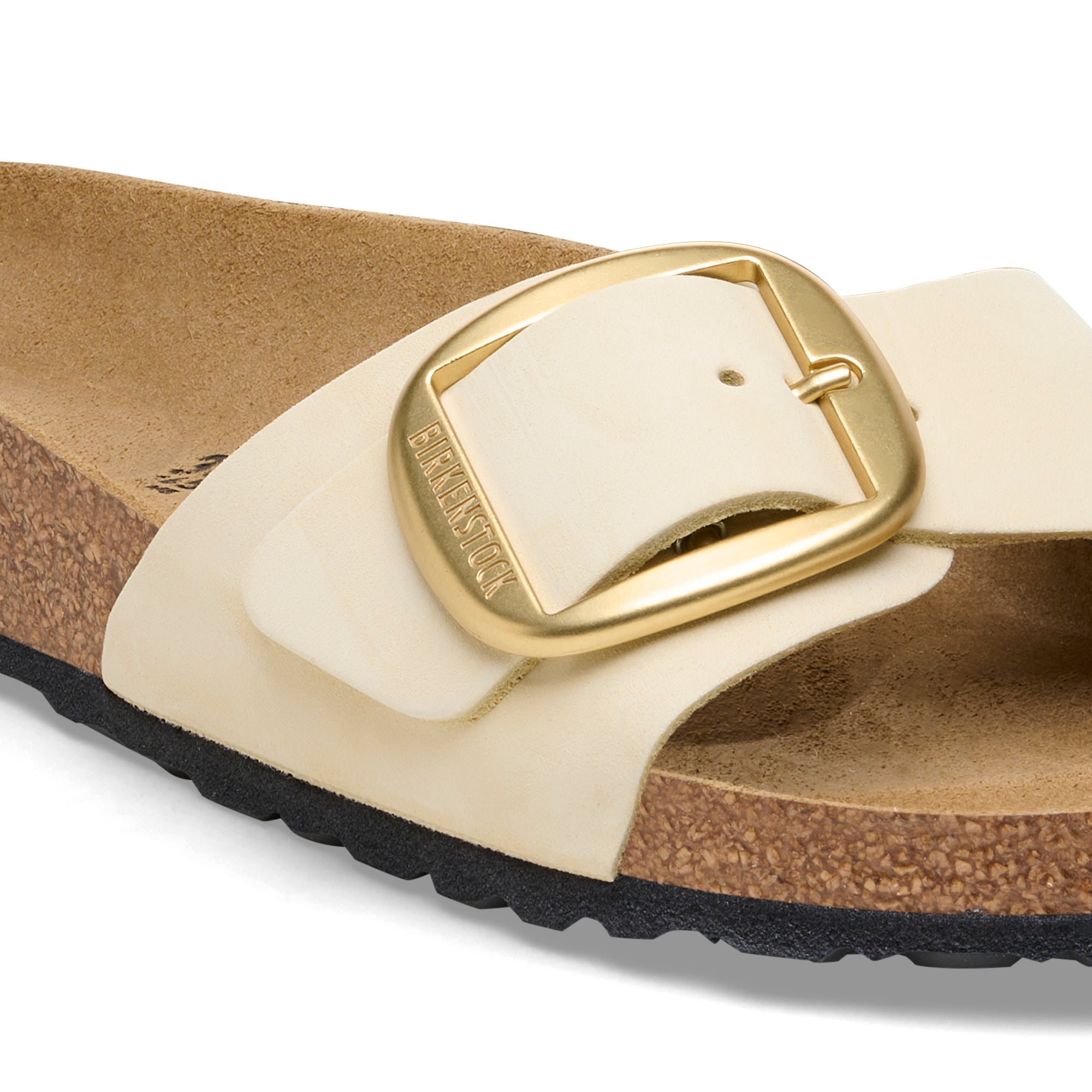  - ["Birkenstock","Ciabatte","Donna","Scarpe"] - Birkenstock Madrid Big Buckle Ecru Nubuck Leather - Lupis SRL