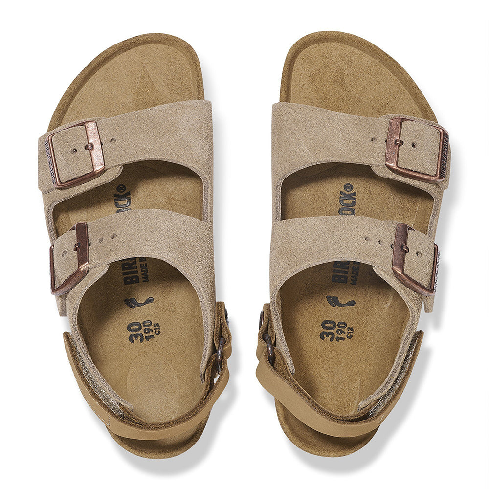 '- ["Birkenstock","Ciabatte","Kids","PE25","Sandali","Scarpe"] - Birkenstock Milano Hl Kids Taupe Suede Leather 1029471 - Lupis SRL