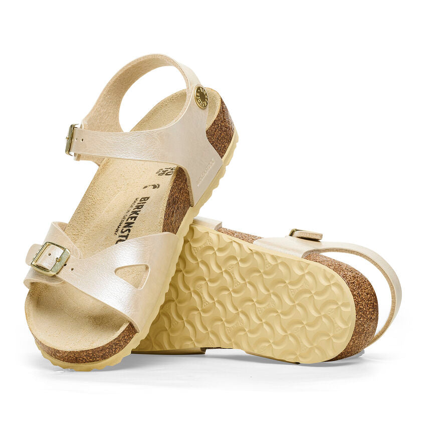 '- ["Birkenstock","Kids","Sandali","Scarpe"] - Birkenstock Rio Kids Graceful Pearl White Birko Flor - Lupis SRL