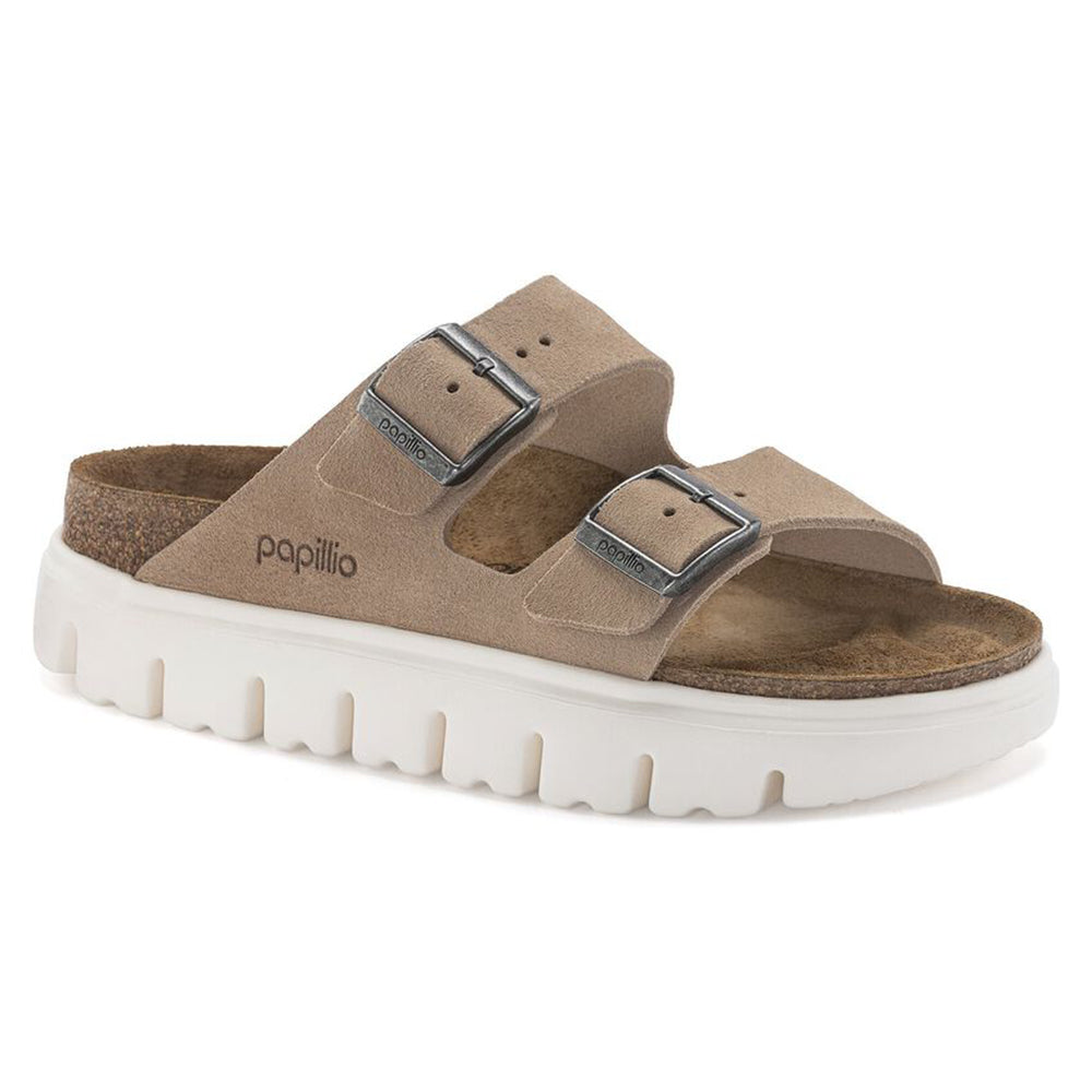 '- ["Birkenstock","Ciabatte","Donna","PE25","Scarpe"] - Birkenstock Arizona Chunky Warm Sand Suede Leather - Lupis SRL