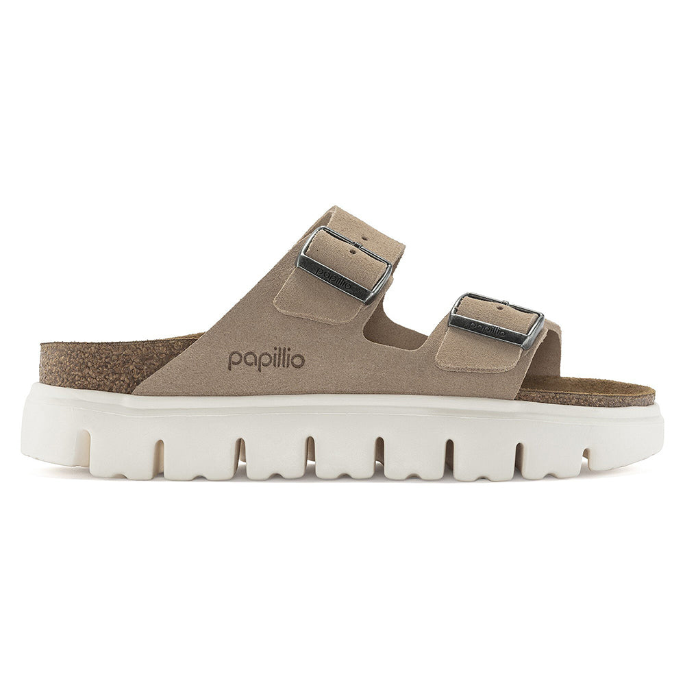 '- ["Birkenstock","Ciabatte","Donna","PE25","Scarpe"] - Birkenstock Arizona Chunky Warm Sand Suede Leather - Lupis SRL