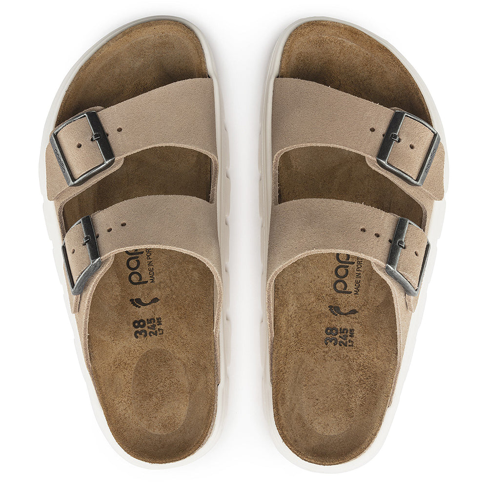 '- ["Birkenstock","Ciabatte","Donna","PE25","Scarpe"] - Birkenstock Arizona Chunky Warm Sand Suede Leather - Lupis SRL