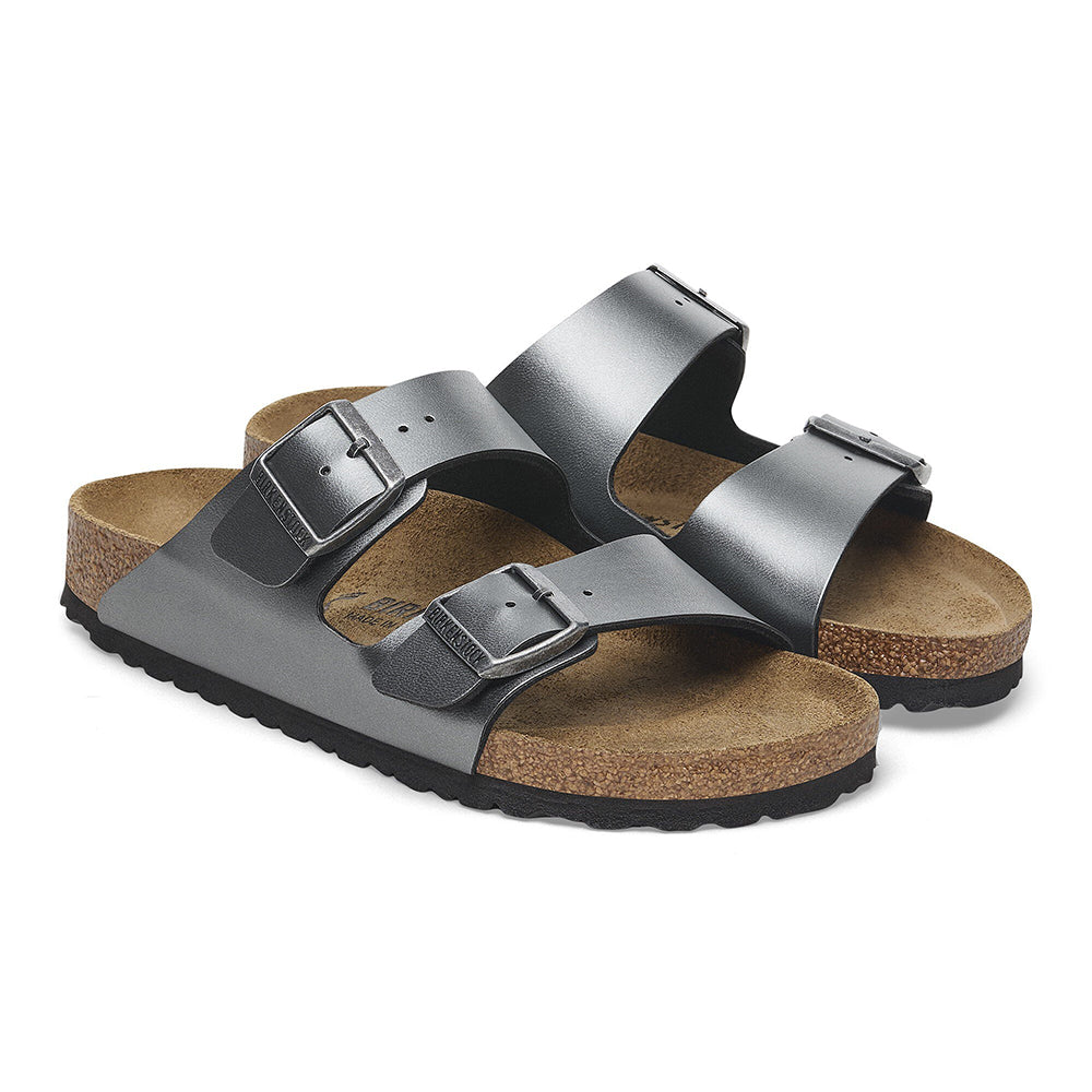 '- ["Birkenstock","Ciabatte","Donna","PE25","Scarpe"] - Birkenstock Arizona Metallic Black Birko Flor - Lupis SRL
