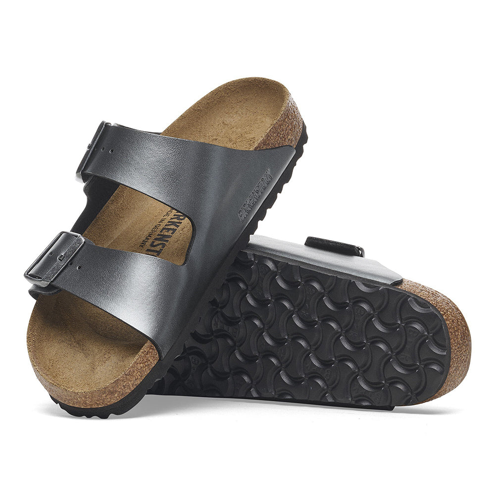 '- ["Birkenstock","Ciabatte","Donna","PE25","Scarpe"] - Birkenstock Arizona Metallic Black Birko Flor - Lupis SRL