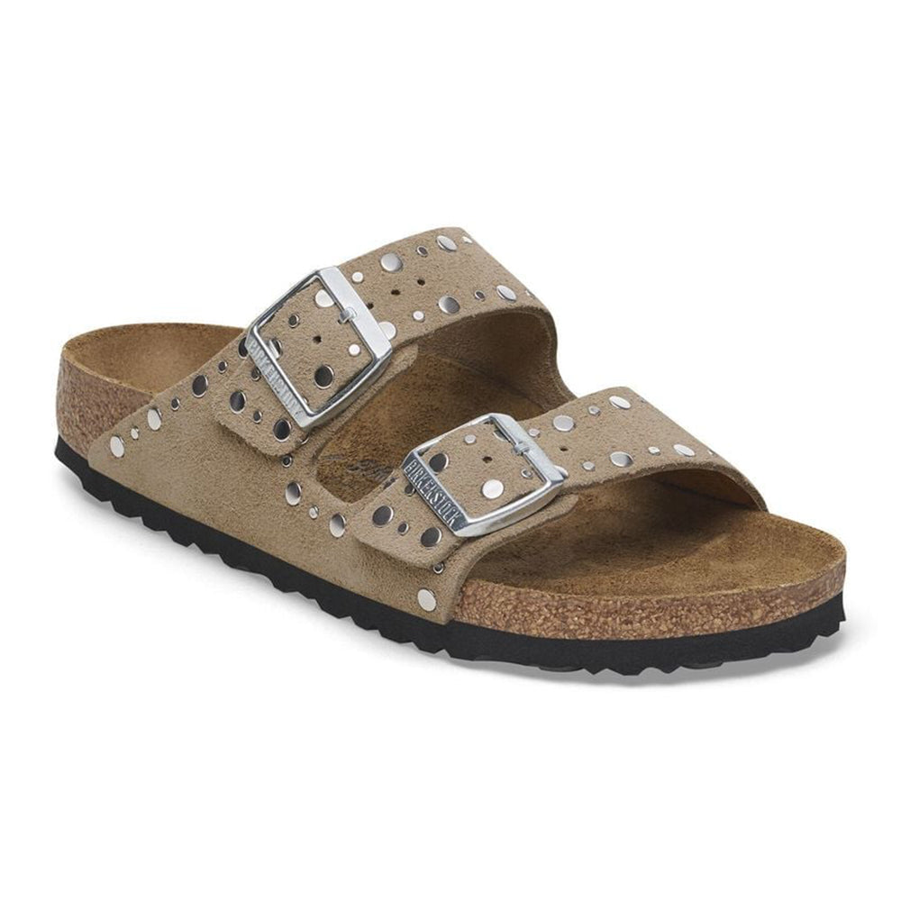  - ["Birkenstock","Ciabatte","Donna","PE25","Scarpe"] - Birkenstock Arizona Rivet Taupe Suede Leather - Lupis SRL