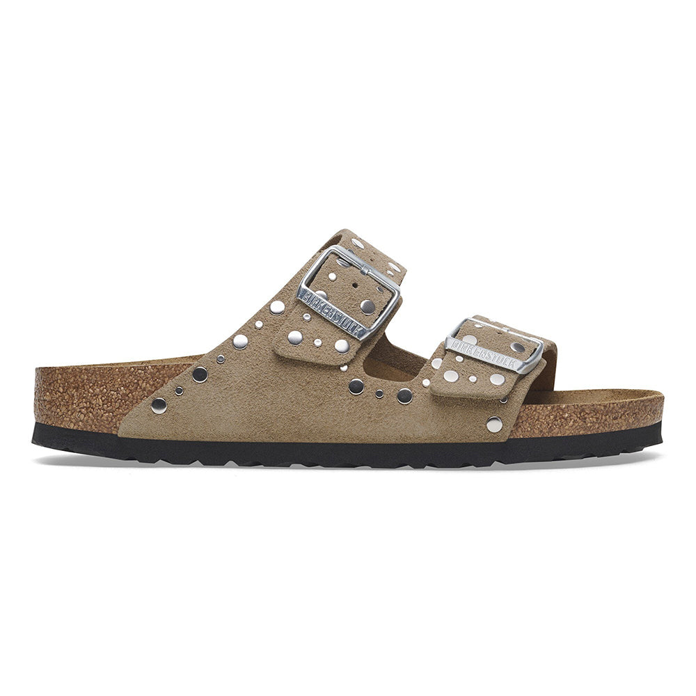  - ["Birkenstock","Ciabatte","Donna","PE25","Scarpe"] - Birkenstock Arizona Rivet Taupe Suede Leather - Lupis SRL