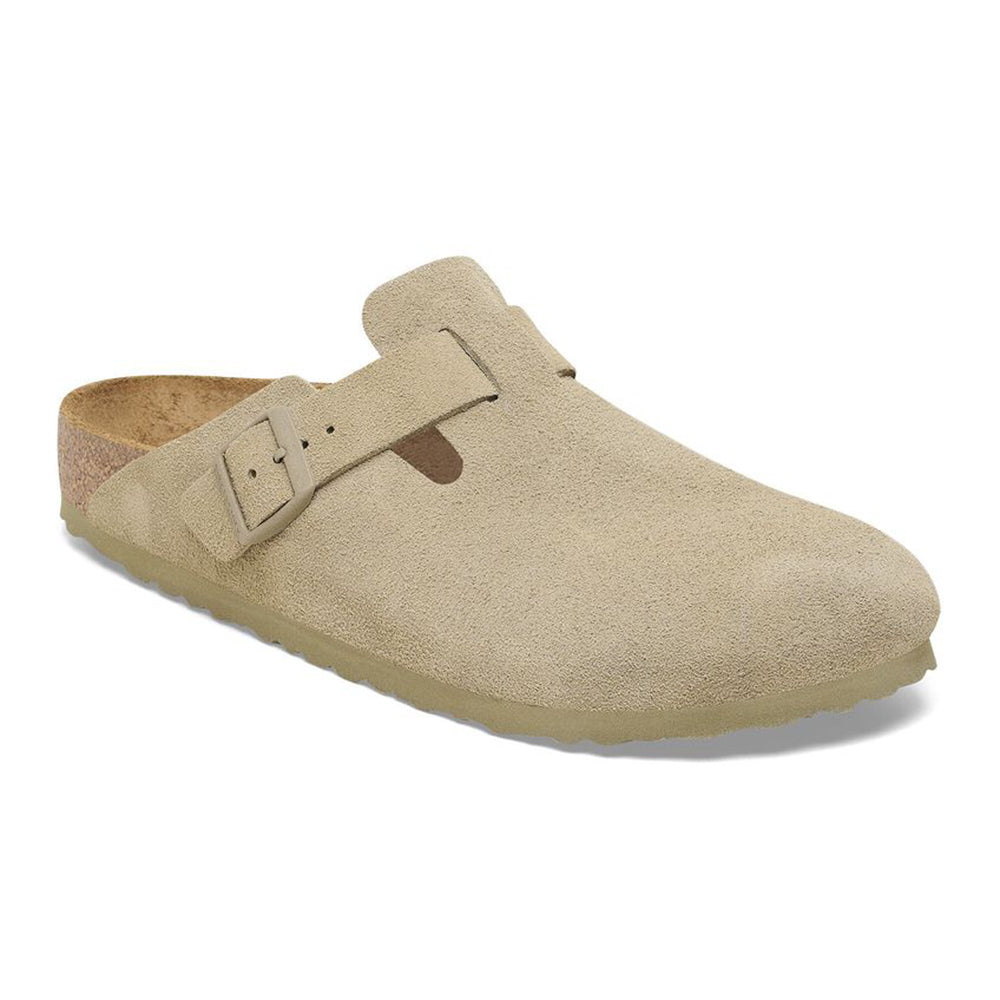 '- ["Birkenstock","Ciabatte","Donna","PE25","Sabot","Scarpe"] - Birkenstock Boston Faded Khaki Suede Leather - Lupis SRL
