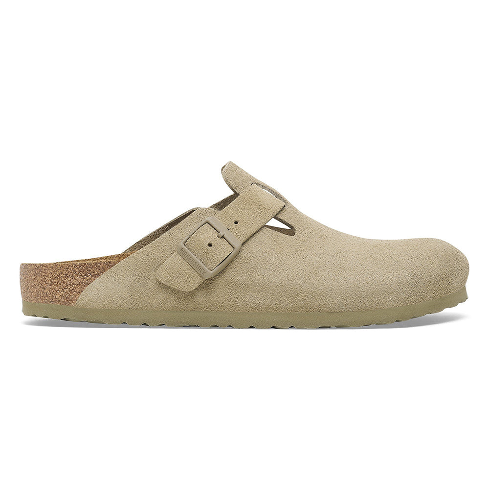 '- ["Birkenstock","Ciabatte","Donna","PE25","Sabot","Scarpe"] - Birkenstock Boston Faded Khaki Suede Leather - Lupis SRL