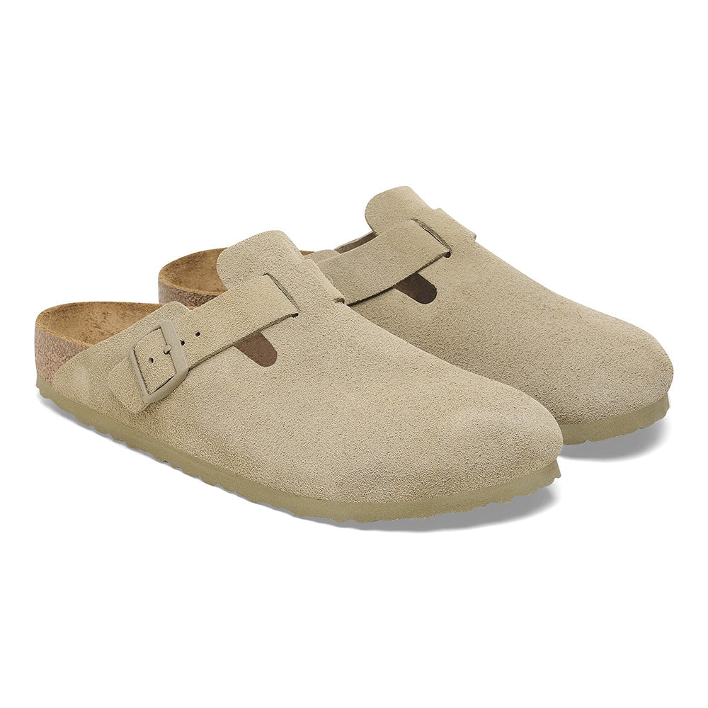 '- ["Birkenstock","Ciabatte","Donna","PE25","Sabot","Scarpe"] - Birkenstock Boston Faded Khaki Suede Leather - Lupis SRL