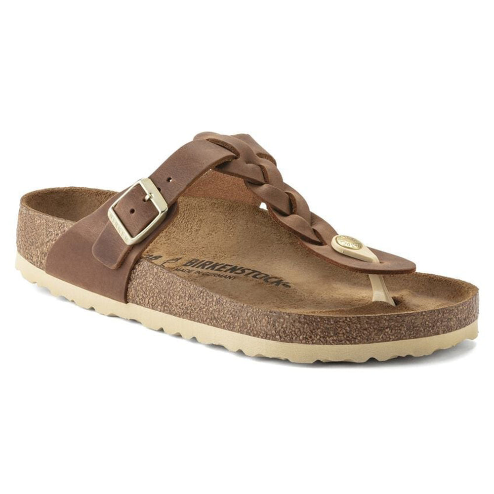  - ["Birkenstock","Ciabatte","Donna","PE25","Scarpe"] - Birkenstock Gizeh Braided Cognac Oiled Leather - Lupis SRL