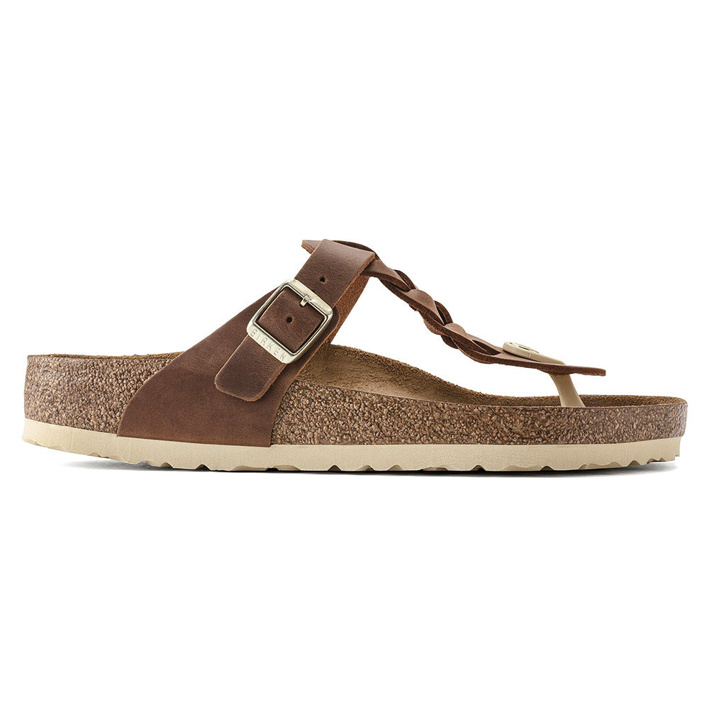  - ["Birkenstock","Ciabatte","Donna","PE25","Scarpe"] - Birkenstock Gizeh Braided Cognac Oiled Leather - Lupis SRL