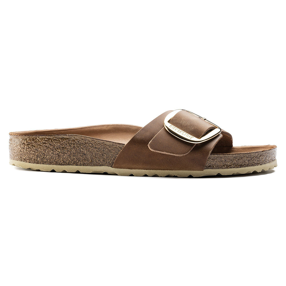 '- ["Birkenstock","Ciabatte","Donna","PE25","Scarpe"] - Birkenstock Madrid Big Buckle Cognac Oiled Leather - Lupis SRL