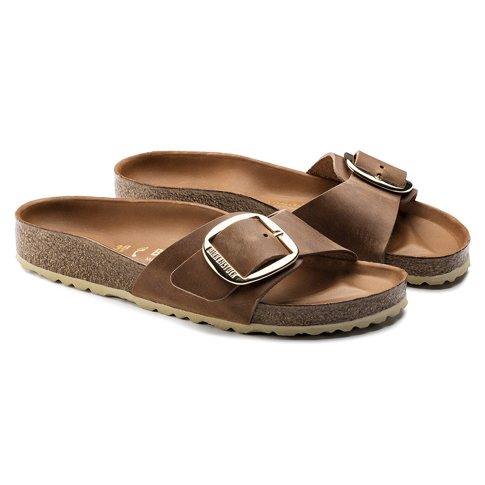 '- ["Birkenstock","Ciabatte","Donna","PE25","Scarpe"] - Birkenstock Madrid Big Buckle Cognac Oiled Leather - Lupis SRL