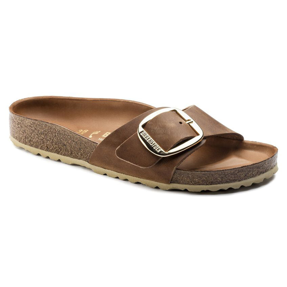 '- ["Birkenstock","Ciabatte","Donna","PE25","Scarpe"] - Birkenstock Madrid Big Buckle Cognac Oiled Leather - Lupis SRL