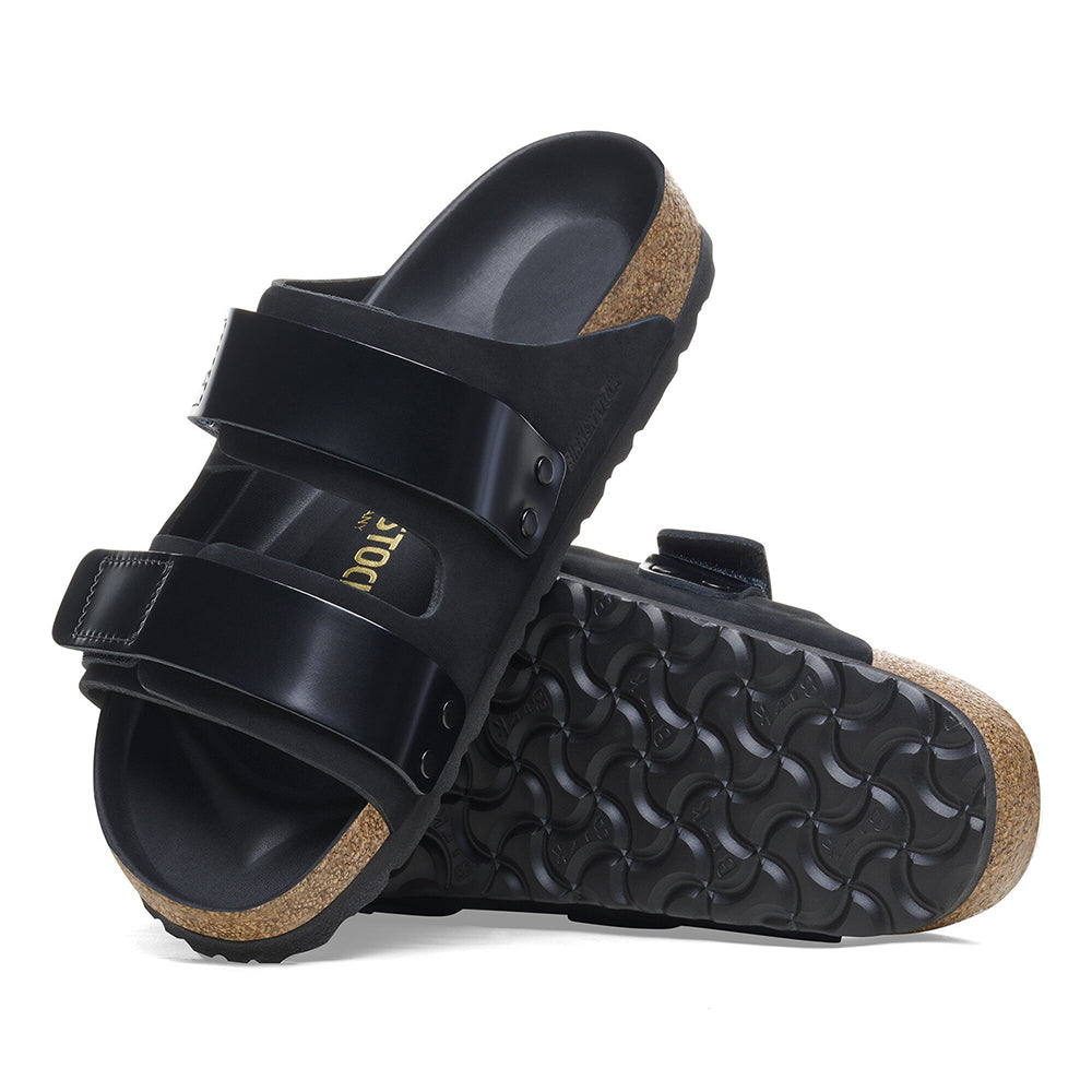  - ["Birkenstock","Ciabatte","Donna","PE25","Scarpe"] - Birkenstock Uji Black Nubuck Leather High Shine Leather - Lupis SRL
