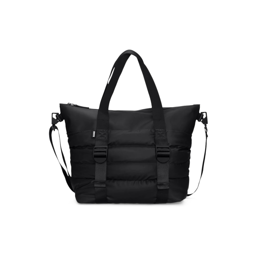  - ["Accessori","Borse","Donna","FW25","Rains","Unisex","Uomo"] - Borse Unisex Rains Puffer Mix Tote Bag Mini Polyester Black 14010-BLA - Lupis SRL