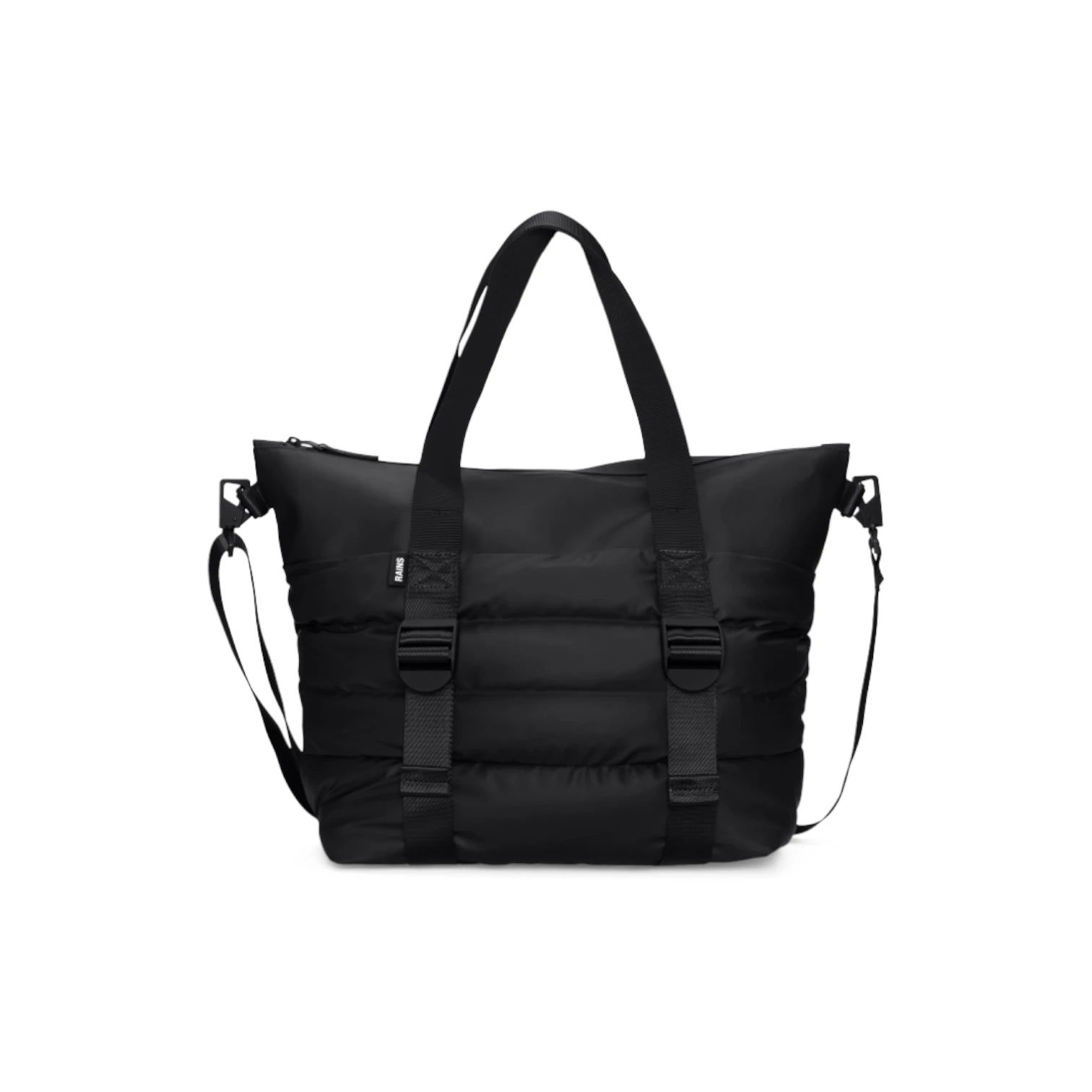  - ["Accessori","Borse","Donna","FW25","Rains","Unisex","Uomo"] - Borse Unisex Rains Puffer Mix Tote Bag Mini Polyester Black 14010-BLA - Lupis SRL