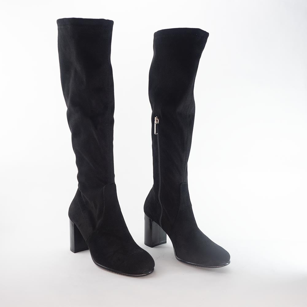 '- ["Artigianato","Bottega dell'Artigiano","Donna","Scarpe","Stivali","Tacco"] - Bottega dell'Artigiano B21773T7 Stivale Suade Nero - Lupis SRL