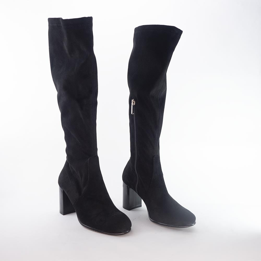 '- ["Artigianato","Bottega dell'Artigiano","Donna","Scarpe","Stivali","Tacco"] - Bottega dell'Artigiano B21773T7 Stivale Suade Nero - Lupis SRL