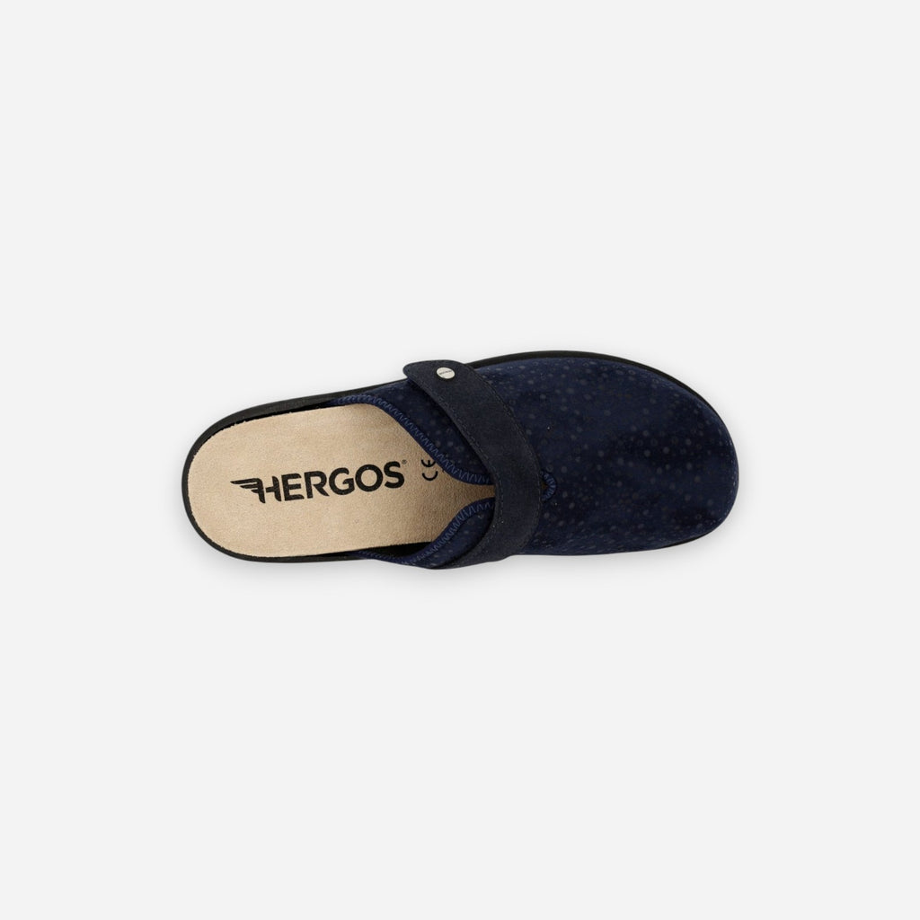 Hergos Women's Closed-Toe Slippers in Blue Suede H7140