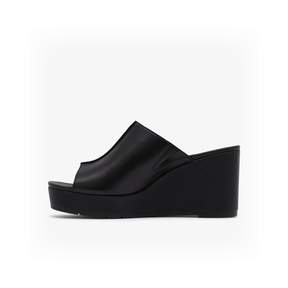 Clarks Ciabatta Plat Donna Sabina Mule Black Leather 26186105