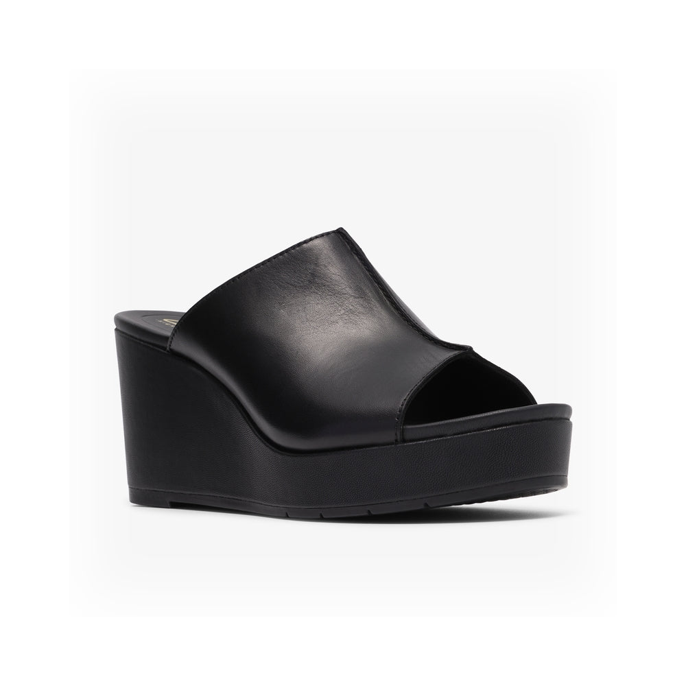Clarks Ciabatta Plat Donna Sabina Mule Black Leather 26186105