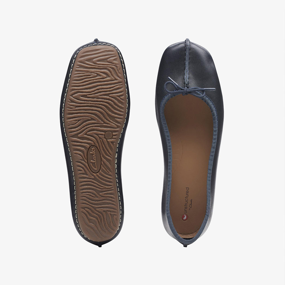 '- ["Ballerine","Clarks","Donna","PE25","Scarpe"] - Clarks Freckle Ice Navy Leather 352932 - Lupis SRL