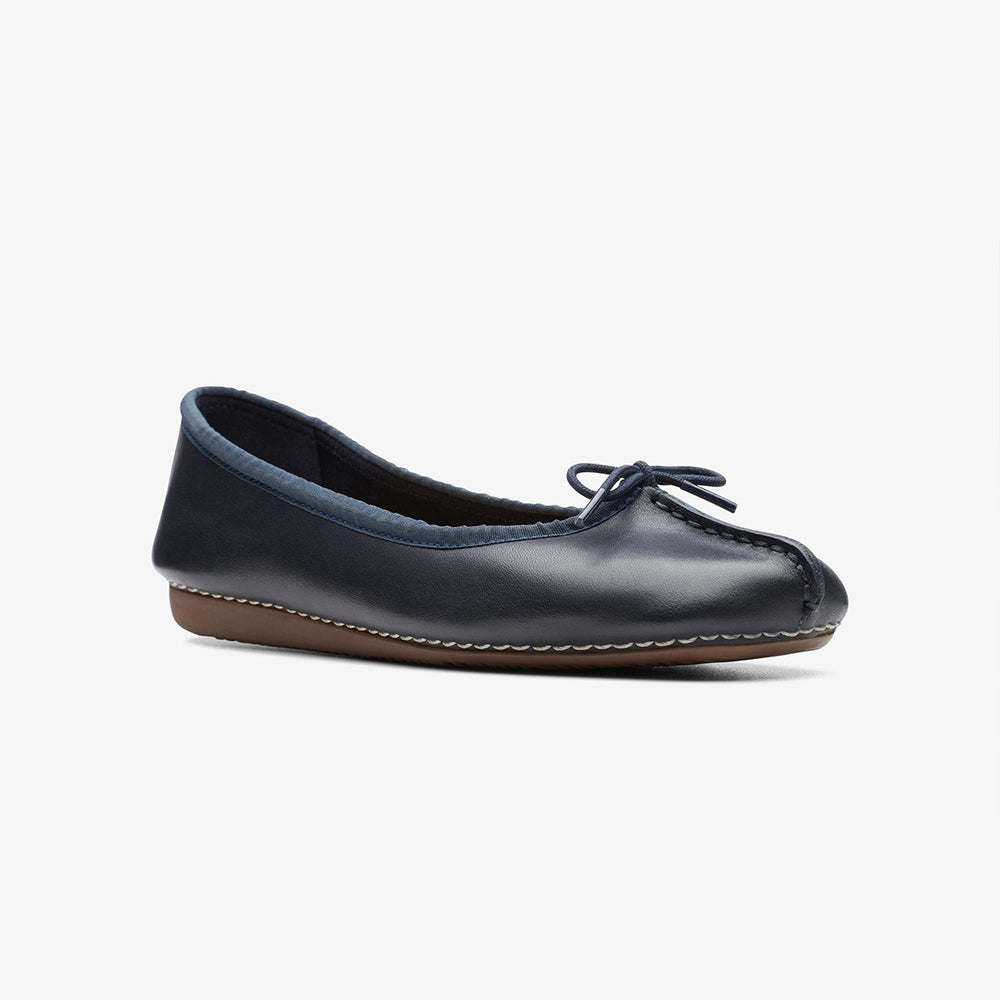 '- ["Ballerine","Clarks","Donna","PE25","Scarpe"] - Clarks Freckle Ice Navy Leather 352932 - Lupis SRL