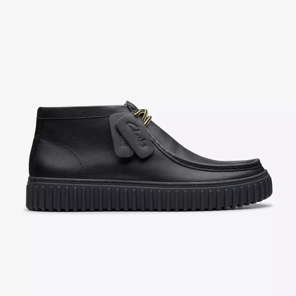  - ["Clarks","Nuovo","Polacco","Scarpe","Ultima Taglia","Uomo"] - Clarks Torhill Hi Black Lea - Lupis SRL