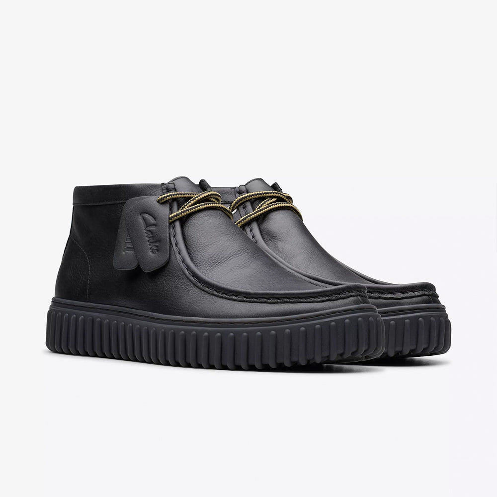  - ["Clarks","Nuovo","Polacco","Scarpe","Ultima Taglia","Uomo"] - Clarks Torhill Hi Black Lea - Lupis SRL