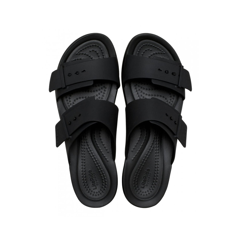 Crocs Women's Brooklyn Buckle Low Wedge Black 211215-BLK
