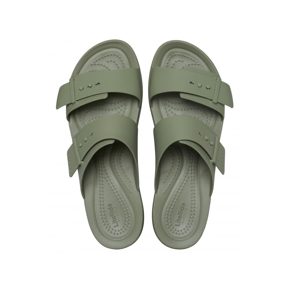 Crocs Women's Brooklyn Buckle Low Wedge Cargo 211215-CARG