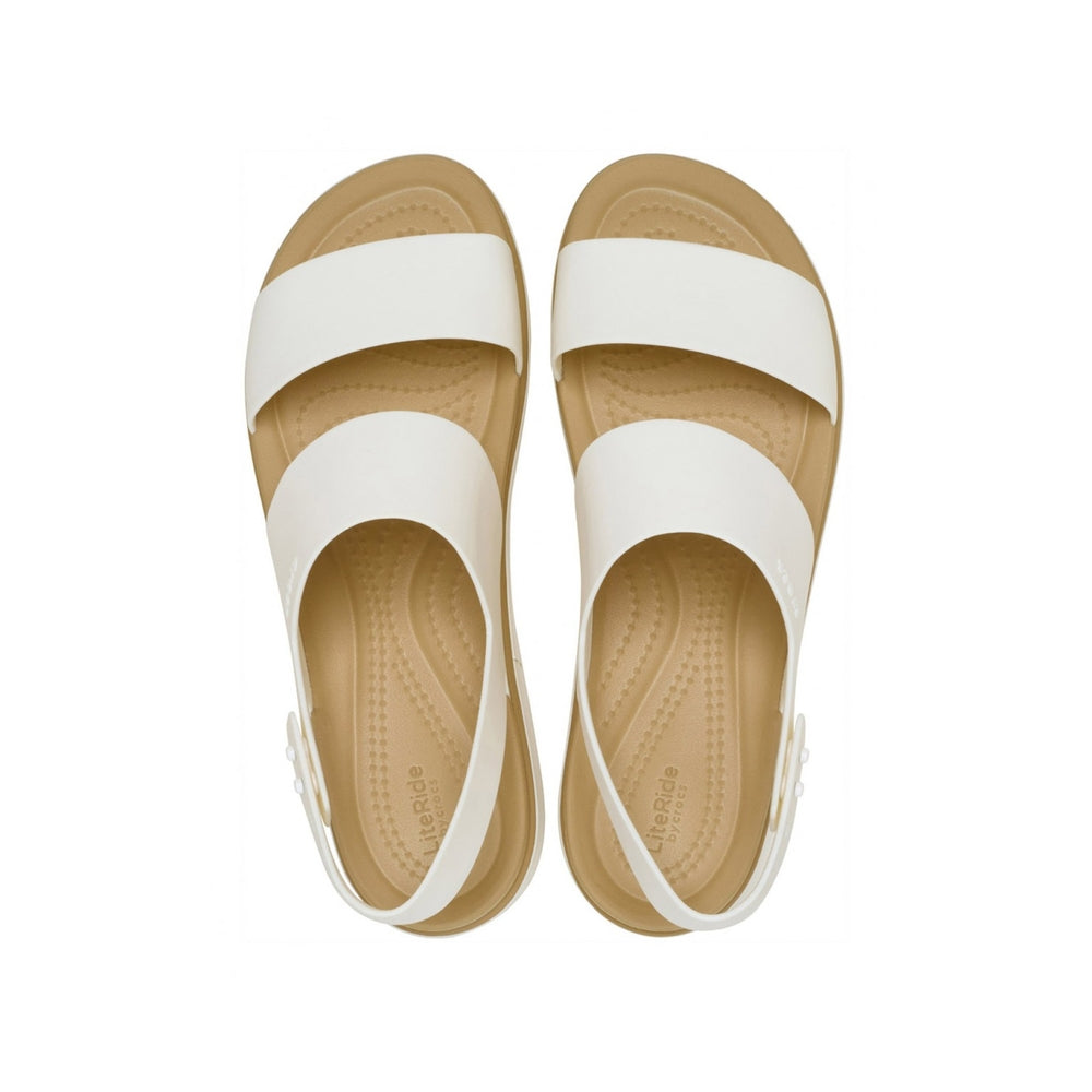 Crocs Women's Brooklyn Matte Wrap Low Wedge Chalk Tan 211802-CHAT