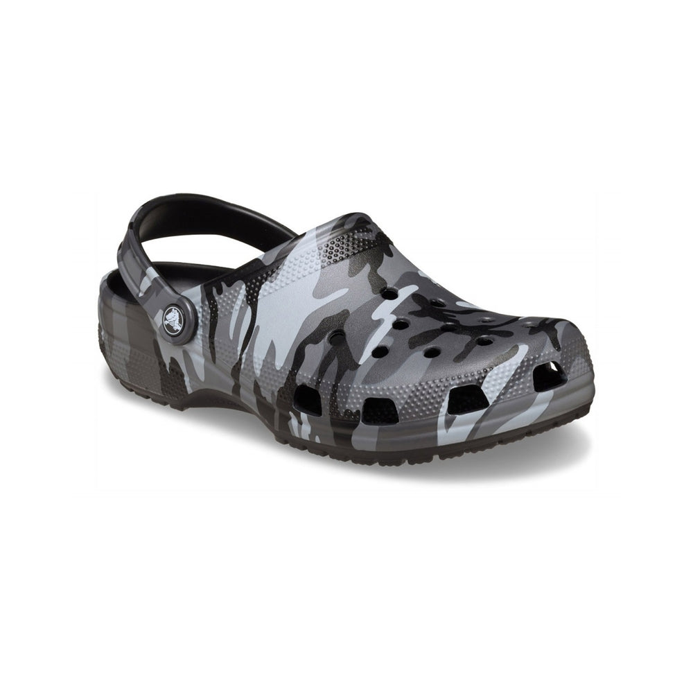 Crocs Unisex Classic Camouflage Clog Black Slate Grey 211936-BKSG