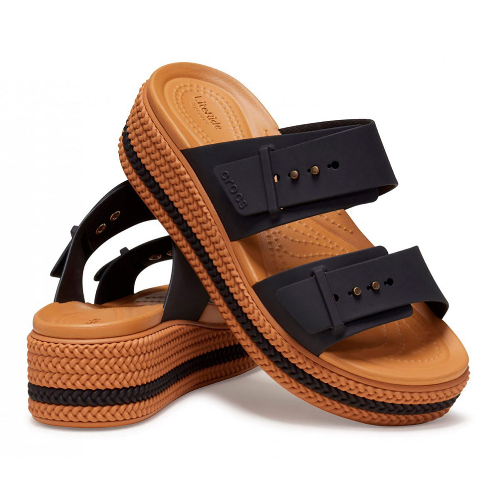'- ["Ciabatte","Crocs","Donna","PE25","Scarpe"] - Crocs Brooklyn Woven Buckle W Black 209978-BLK - Lupis SRL