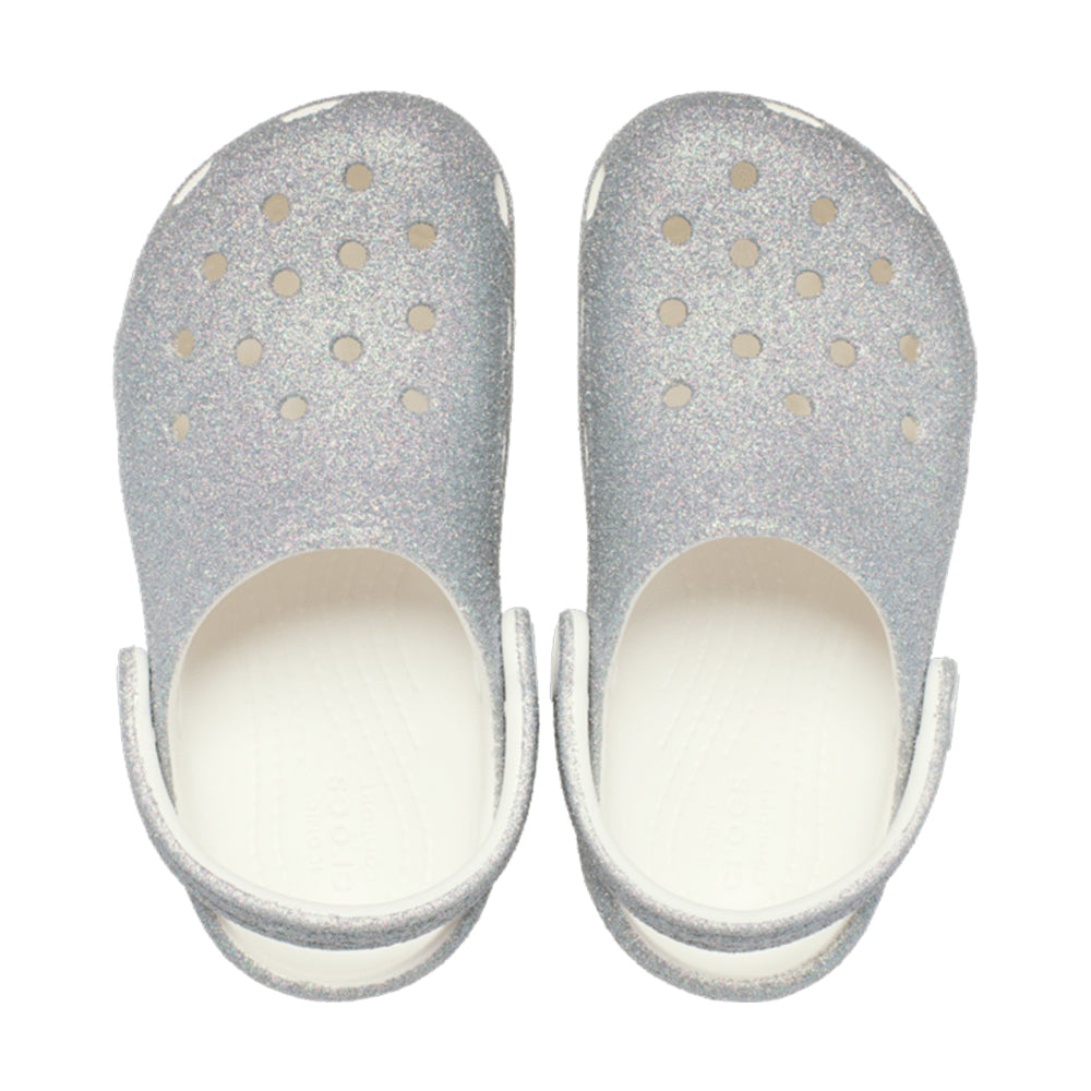 '- ["Ciabatte","Crocs","Kids","PE25","Scarpe","Toddler"] - Crocs Classic Irid Glitter Clog T White 210985-WHI - Lupis SRL