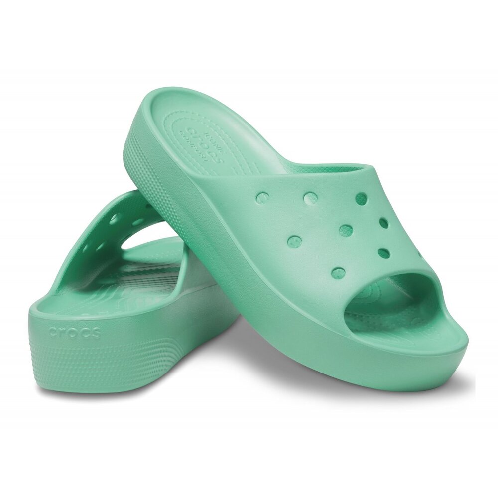 '- ["Ciabatte","Crocs","Donna","Scarpe","Ultima Taglia"] - Crocs Classic Platform Slide Jade - Lupis SRL