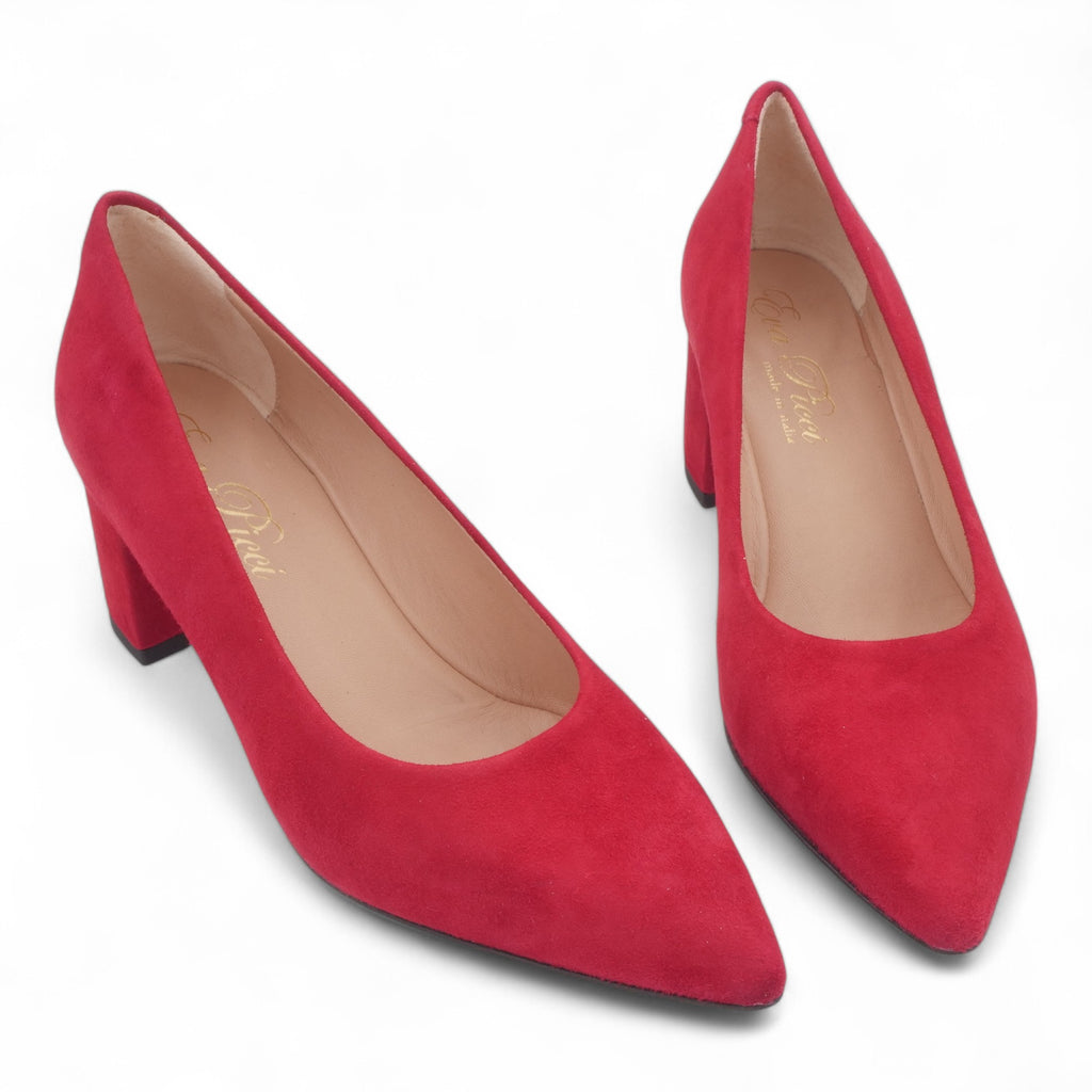  - ["Artigianato","Donna","D\u00e9collet\u00e9","Eva Picci","Scarpe","Tacco"] - Décolleté Da Donna Eva Picci 1601S Camoscio Rosso - Lupis SRL