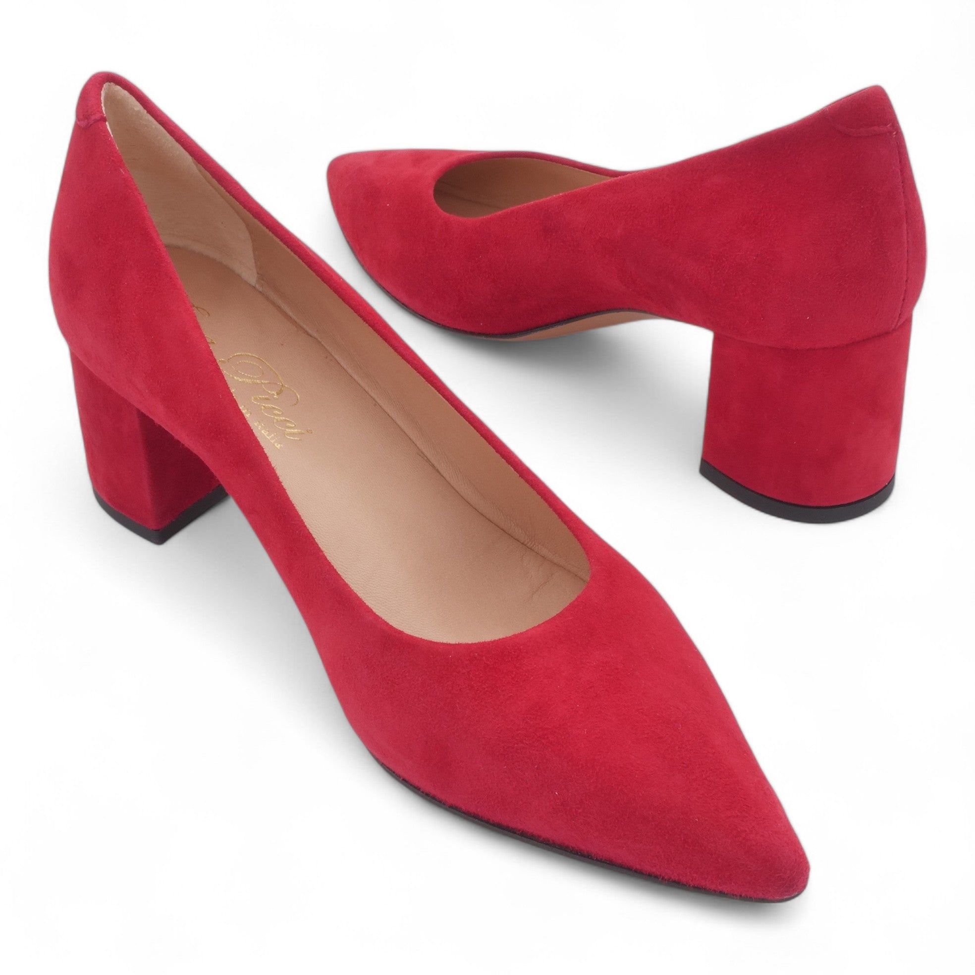  - ["Artigianato","Donna","D\u00e9collet\u00e9","Eva Picci","Scarpe","Tacco"] - Décolleté Da Donna Eva Picci 1601S Camoscio Rosso - Lupis SRL