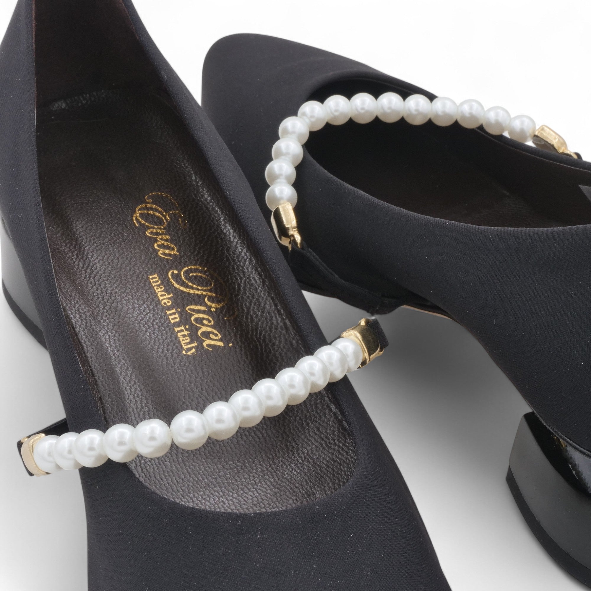  - ["Artigianato","Donna","D\u00e9collet\u00e9","Eva Picci","Scarpe","Tacco"] - Décolleté Da Donna Eva Picci 32181 Nero Perle Décolleté - Lupis SRL