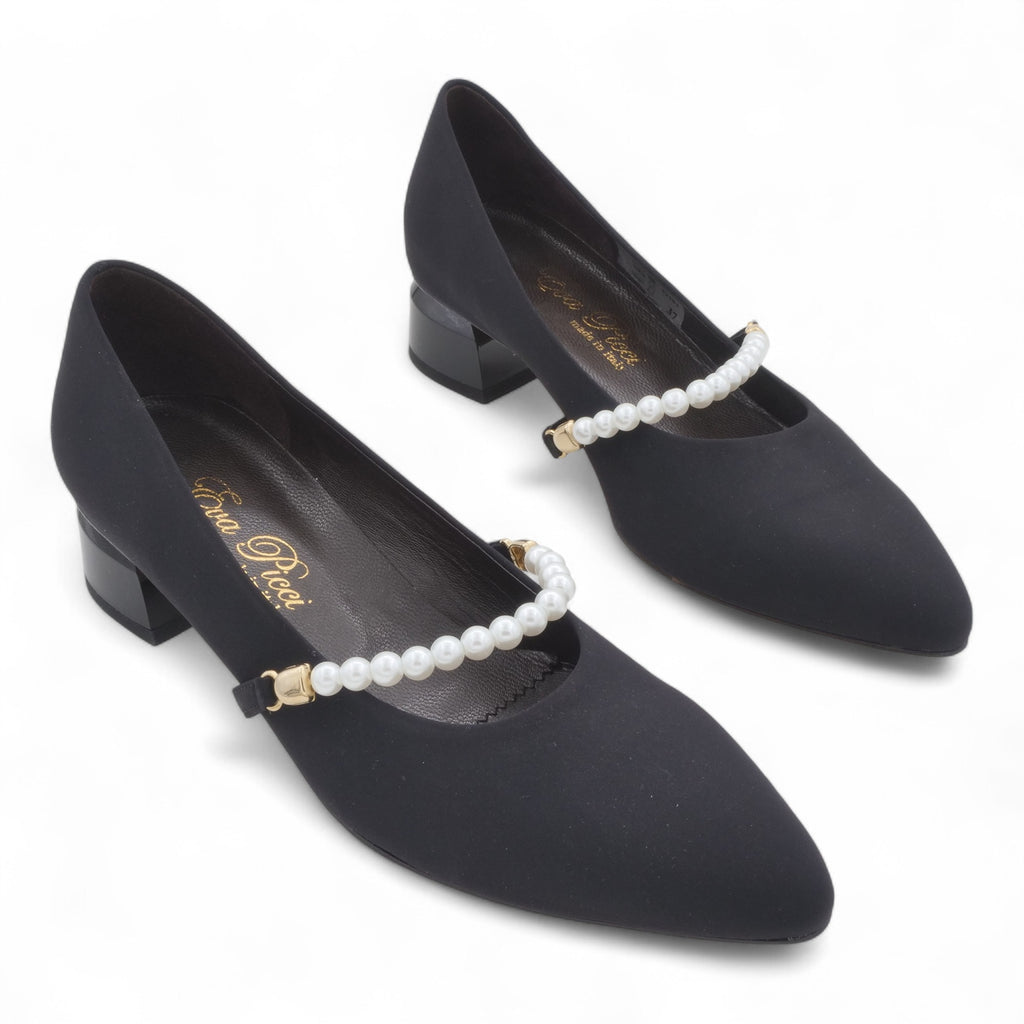  - ["Artigianato","Donna","D\u00e9collet\u00e9","Eva Picci","Scarpe","Tacco"] - Décolleté Da Donna Eva Picci 32181 Nero Perle Décolleté - Lupis SRL