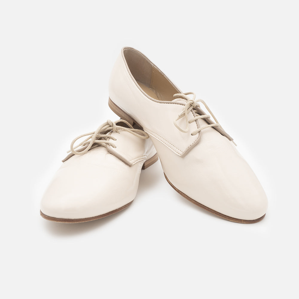 '- ["Artigianato","Derby","Donna","Eva Picci","Scarpe","Tacco"] - Scarpe Da Donna Stringate Eva Picci 1706 Francesina Derby Lux Vaniglia Taupe - Lupis SRL