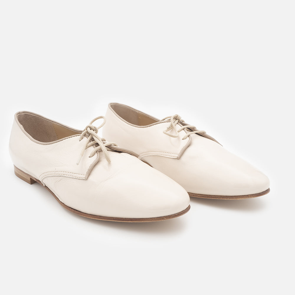 '- ["Artigianato","Derby","Donna","Eva Picci","Scarpe","Tacco"] - Scarpe Da Donna Stringate Eva Picci 1706 Francesina Derby Lux Vaniglia Taupe - Lupis SRL