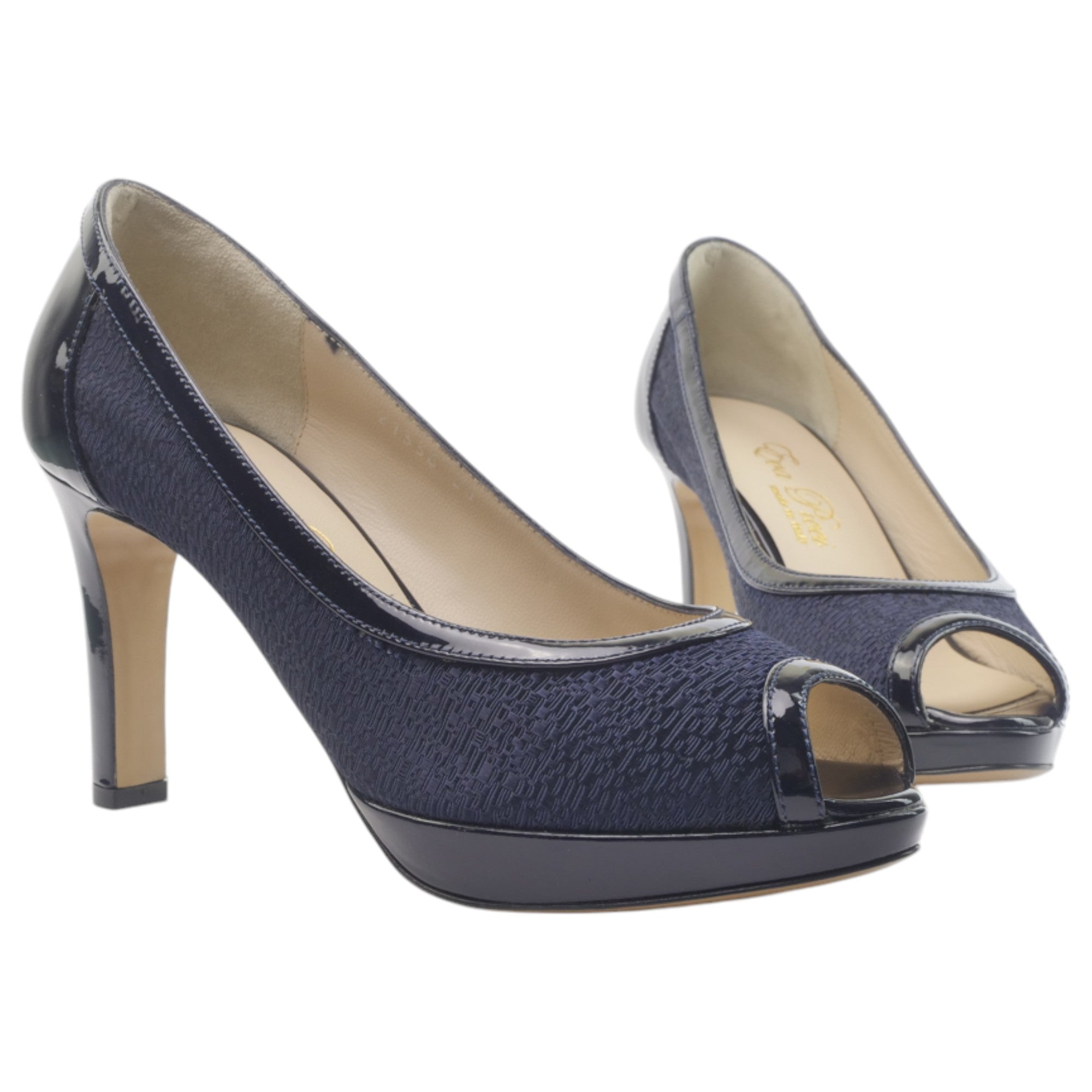 '- ["Artigianato","Donna","D\u00e9collet\u00e9","Eva Picci","Scarpe","Tacco"] - Aperta in Punta Donna Eva Picci 21336 Tessuto Blu - Lupis SRL