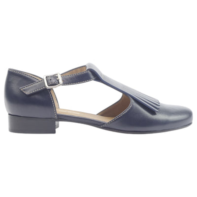 Eva Picci 345 Blue Open-Toe Fringe Women's Shoes