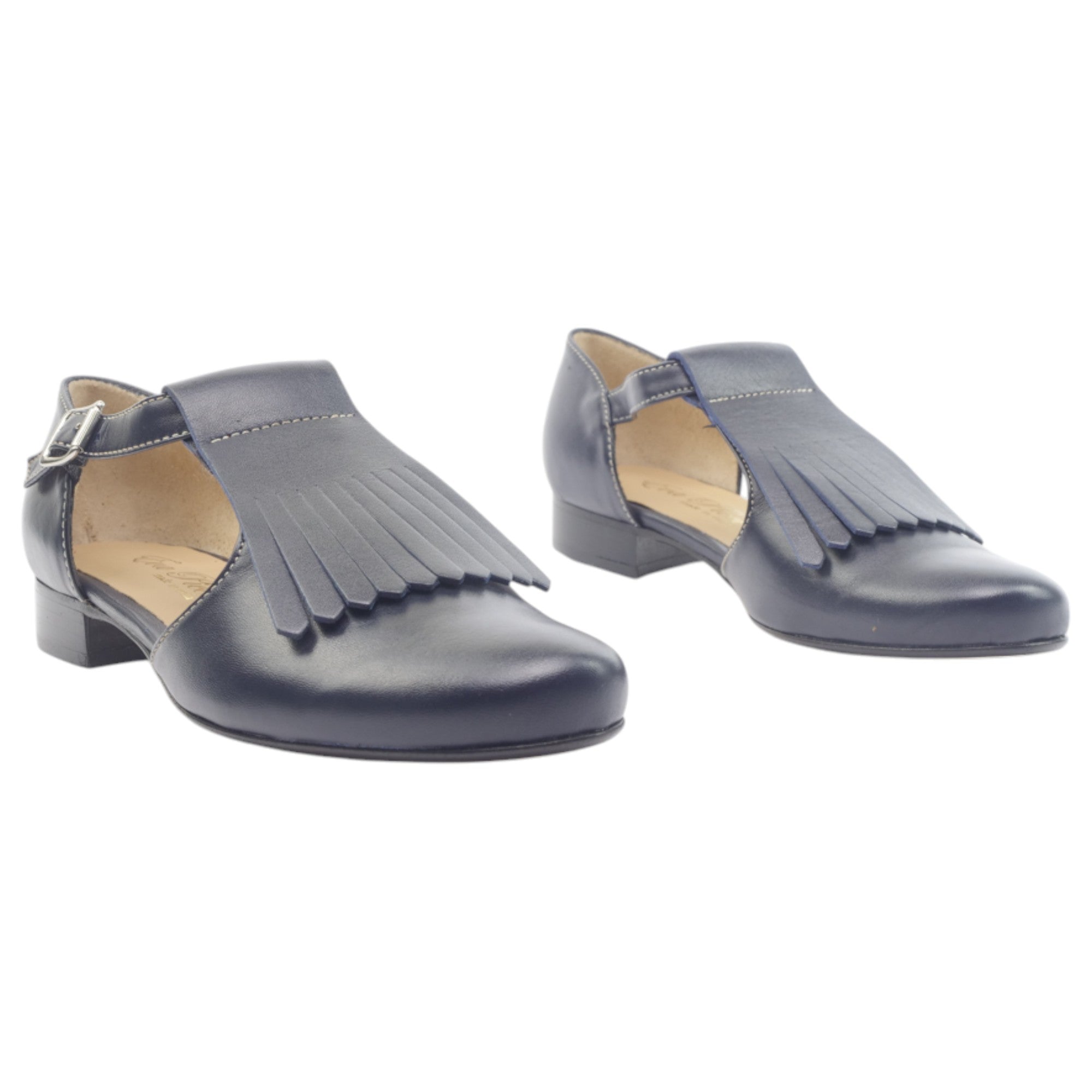 '- ["Artigianato","Donna","Eva Picci","Sandali","Scarpe","Tacco"] - Scarpe Da Donna Eva Picci 345 Blu Aperta Ai Lati Frangia - Lupis SRL