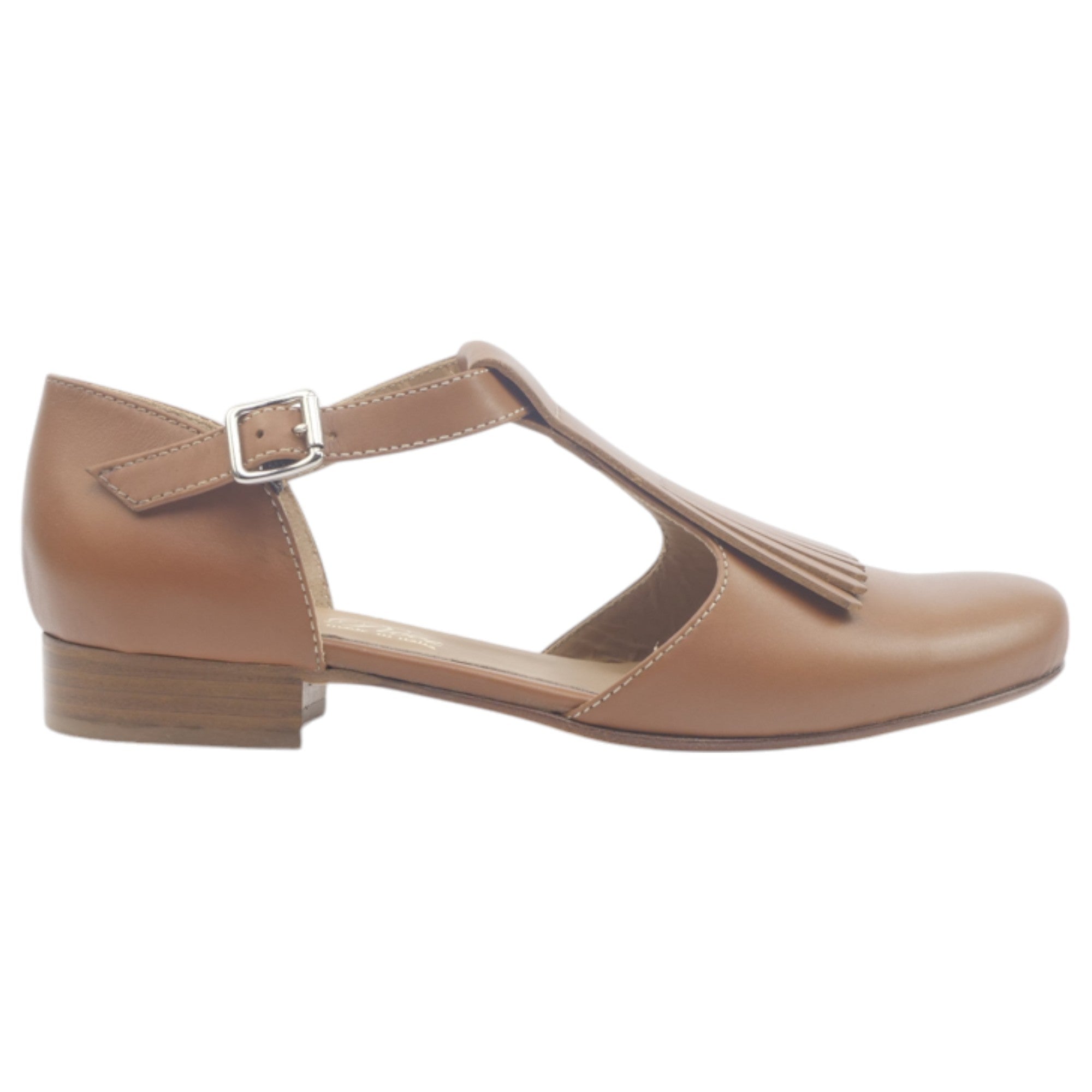 '- ["Artigianato","Donna","Eva Picci","Sandali","Scarpe","Tacco"] - Scarpe Da Donna Eva Picci 345 Cuoio Aperta Ai Lati Frangia - Lupis SRL