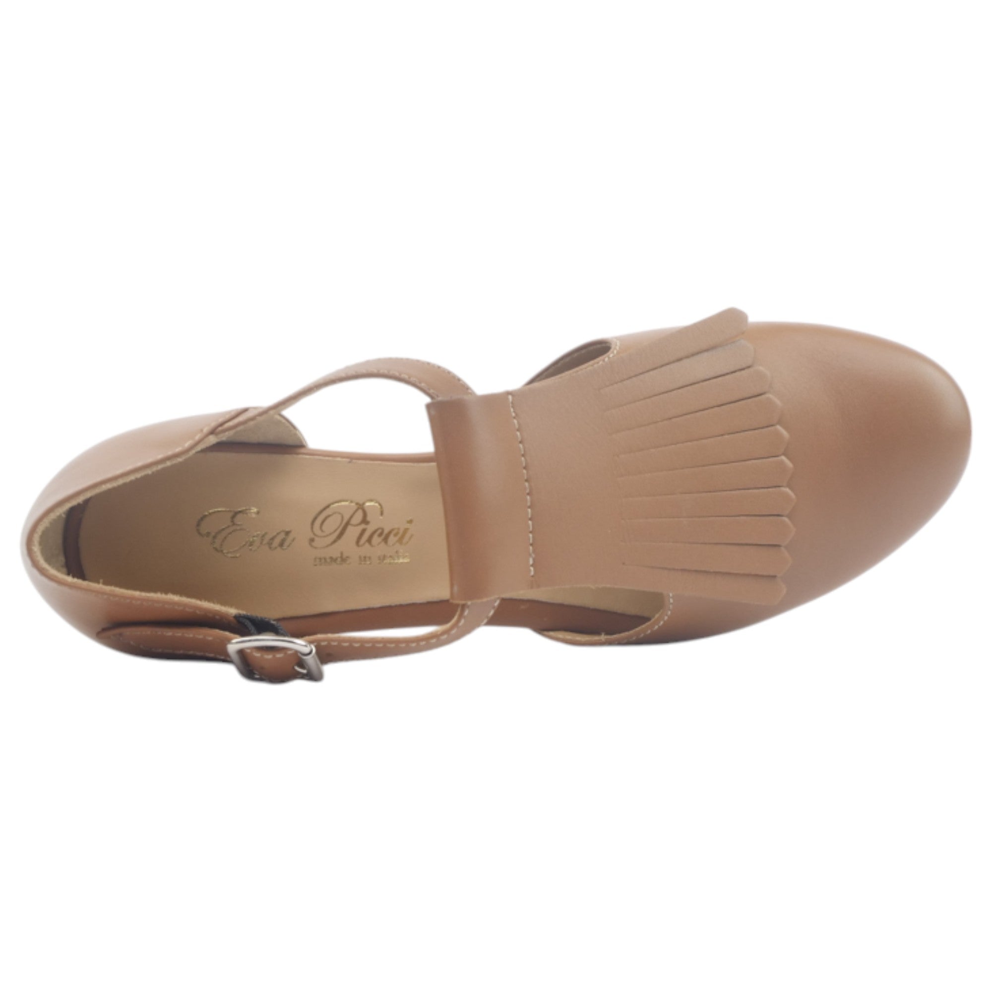 '- ["Artigianato","Donna","Eva Picci","Sandali","Scarpe","Tacco"] - Scarpe Da Donna Eva Picci 345 Cuoio Aperta Ai Lati Frangia - Lupis SRL